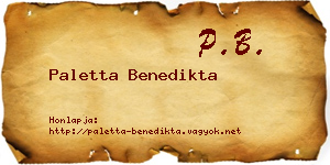 Paletta Benedikta névjegykártya